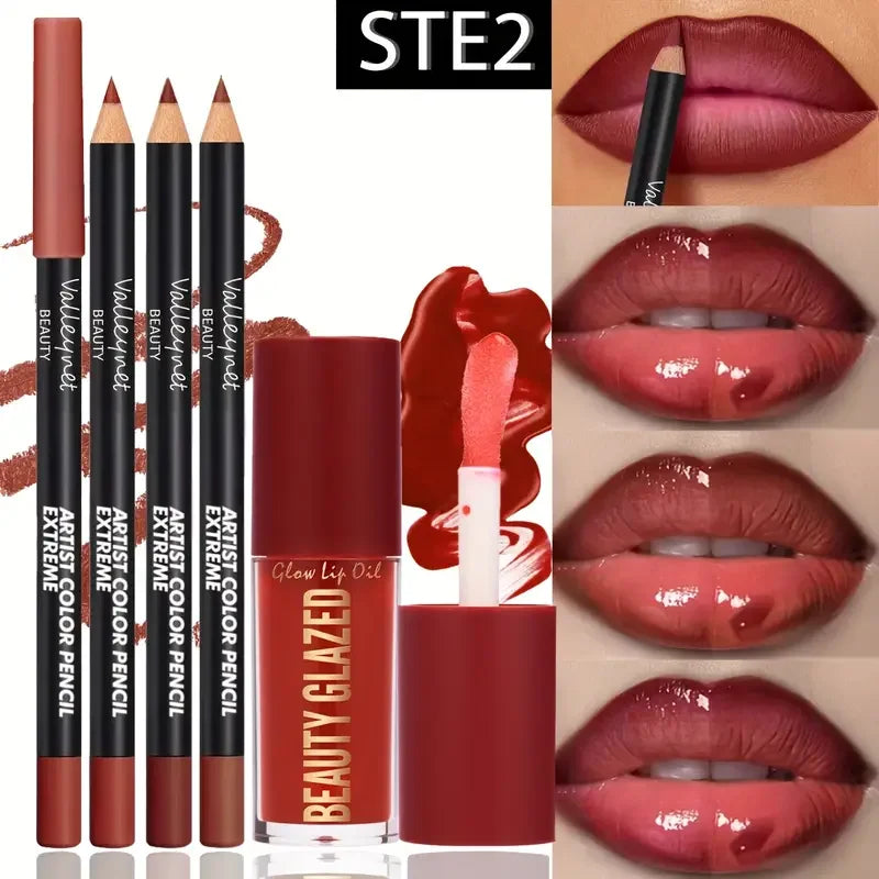 4-Piece Lip Liner & Lip Gloss Set