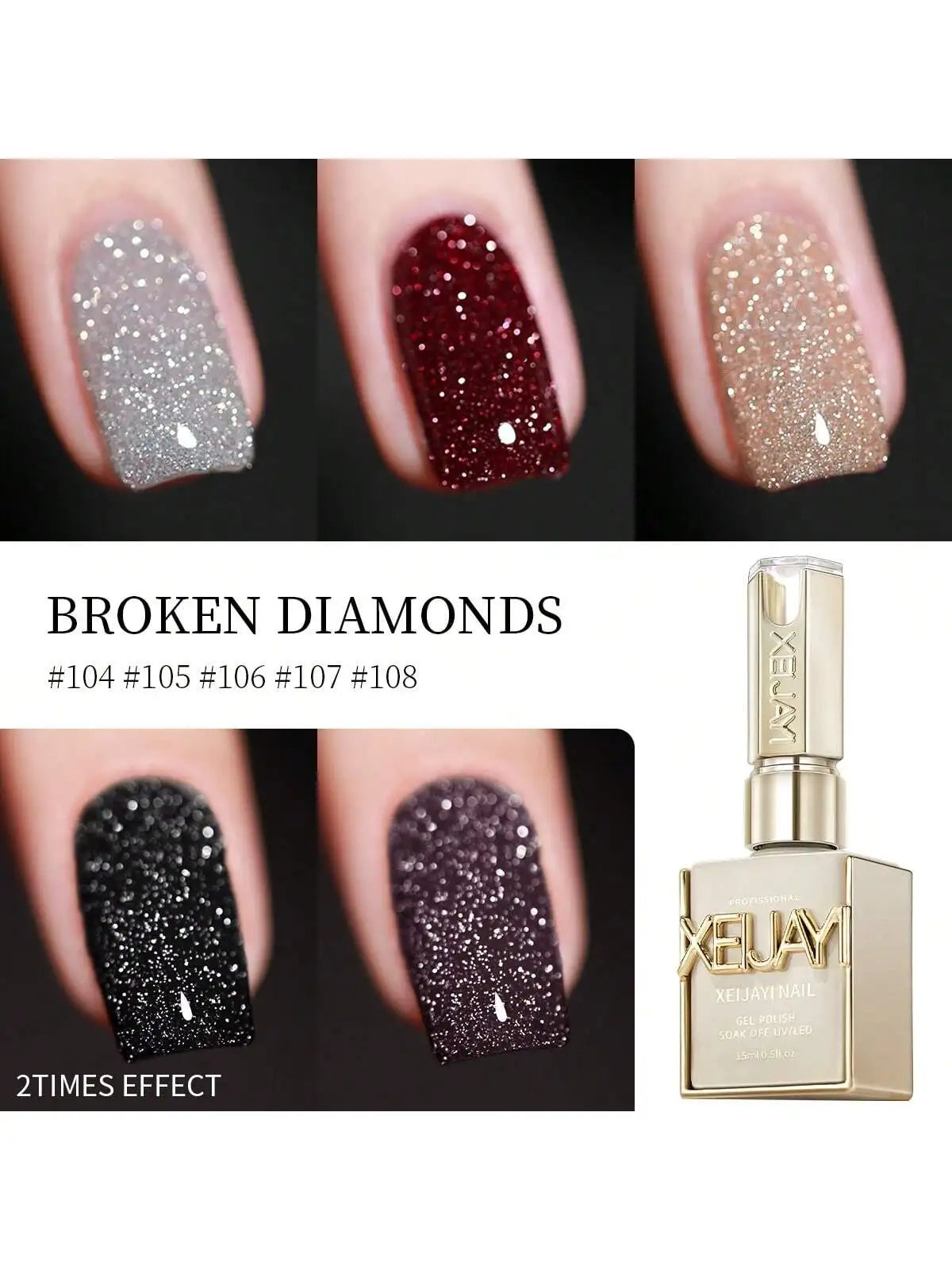 Broken Diamond Glitter Gel Polish