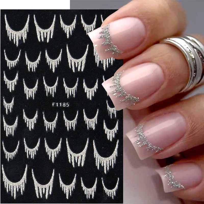 Reflective Glitter Nail Art Stickers