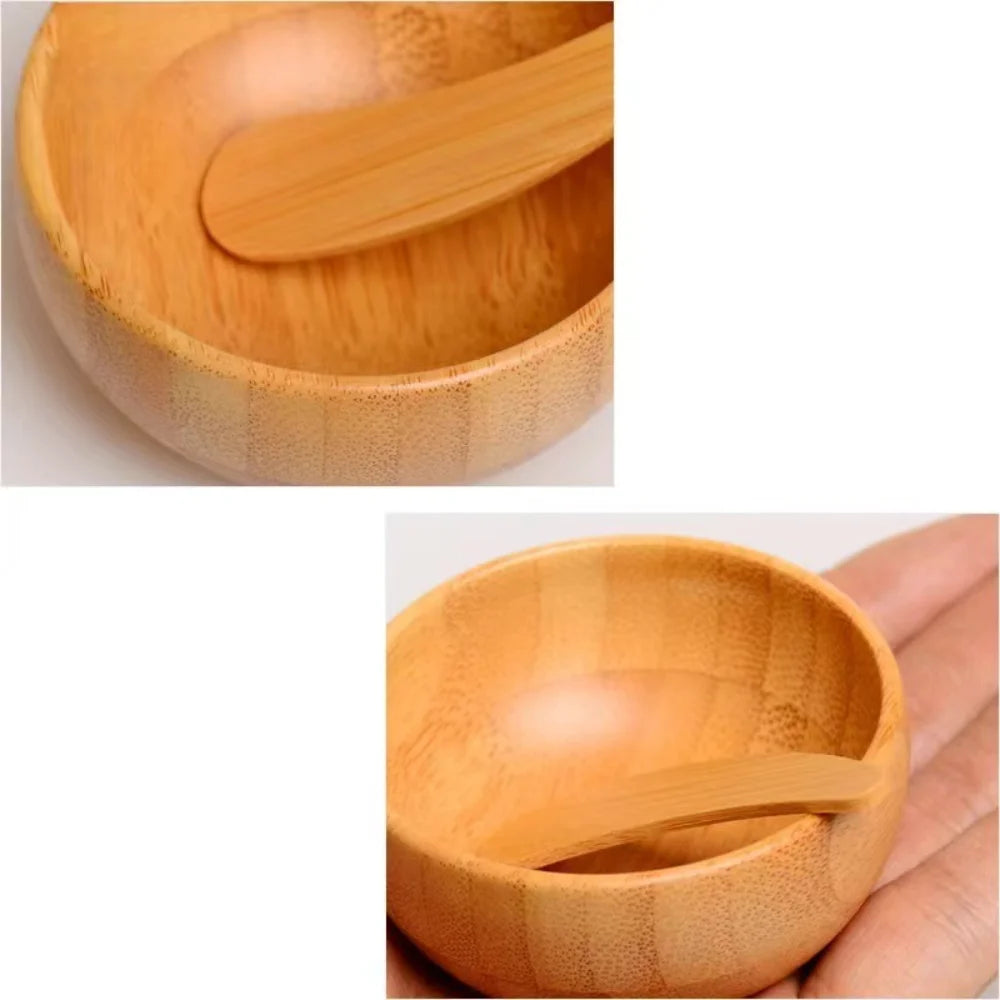 Mini Bamboo Face Mask Mixing Bowl Set