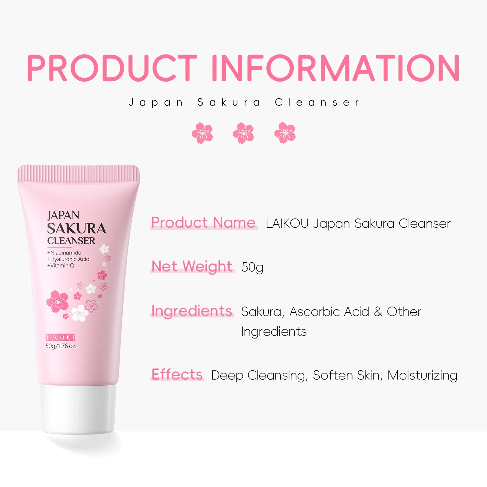 Sakura Brightening Facial Cleanser (50g)