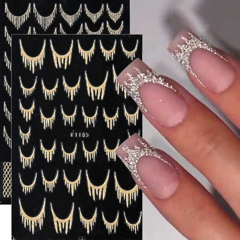 Reflective Glitter Nail Art Stickers