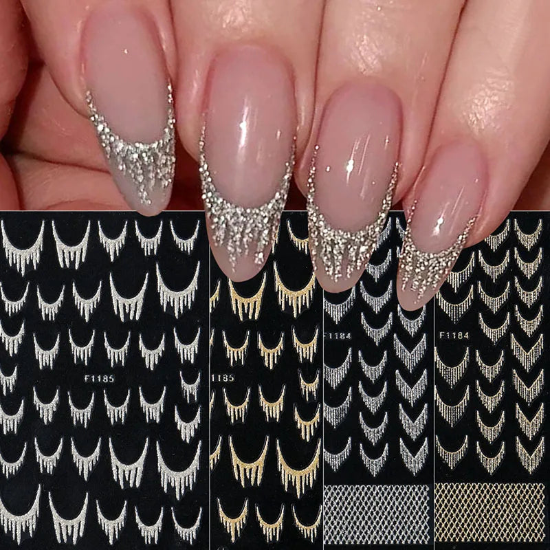 Reflective Glitter Nail Art Stickers