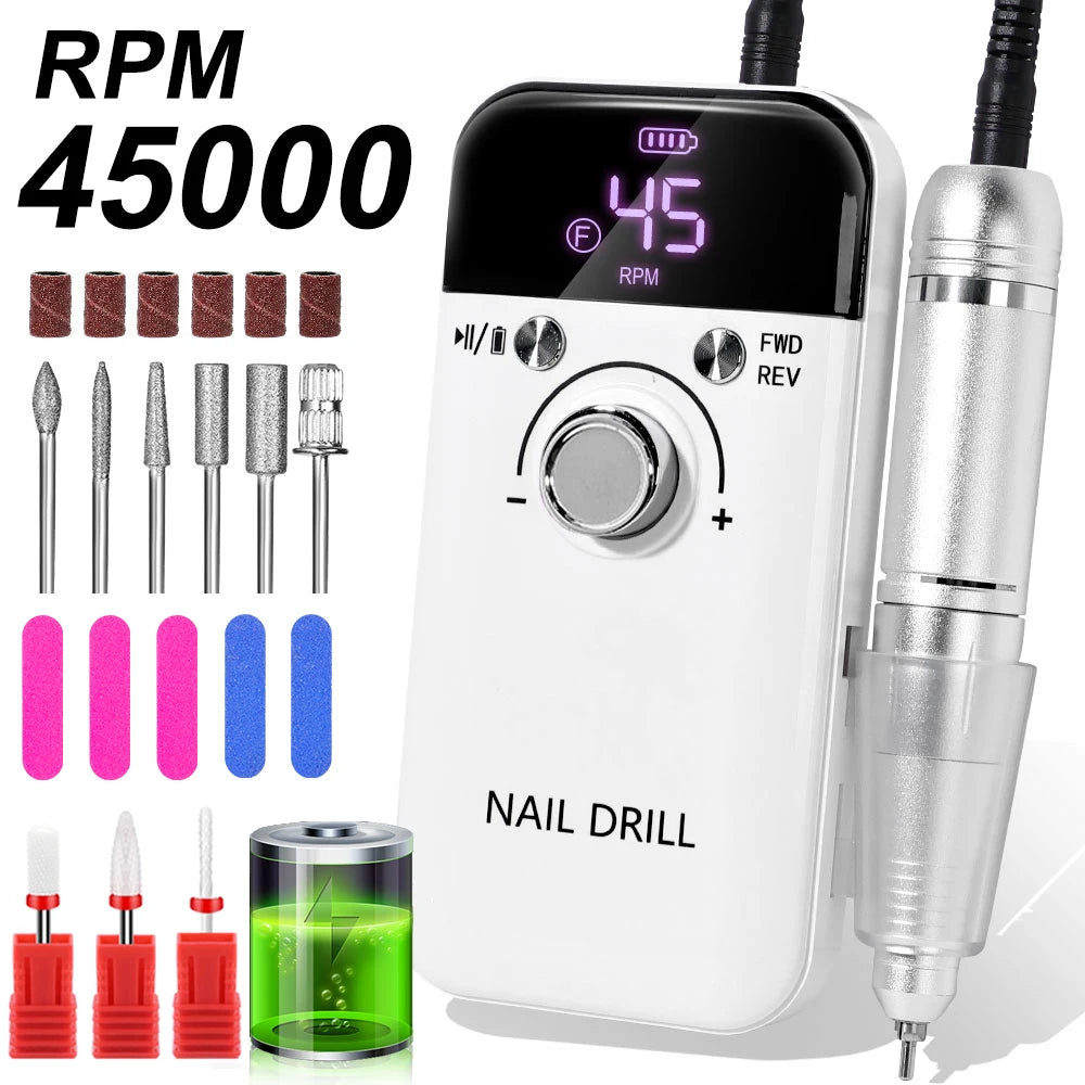 Professional Rechargeable Electric Nail Drill